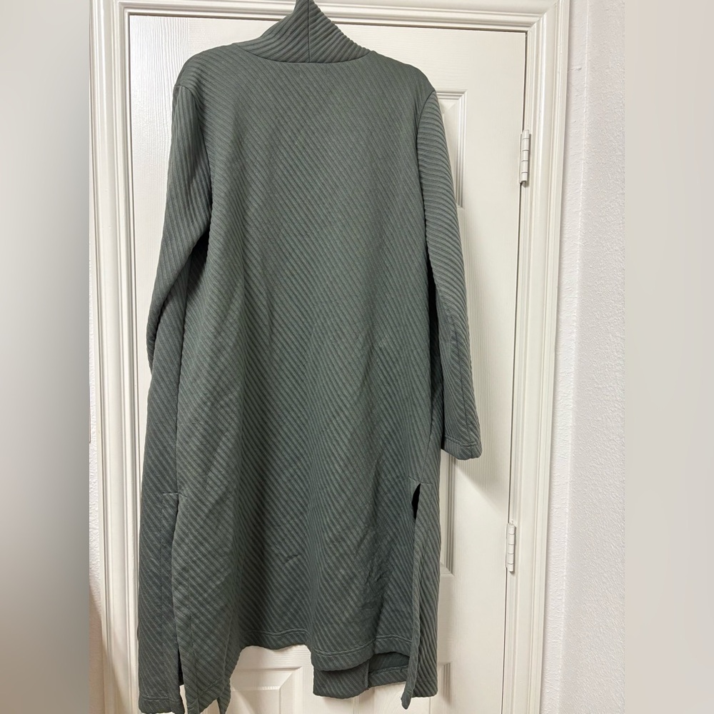 Melloday Green Ribbed Textured House Coat Robe - Picture 7 of 8